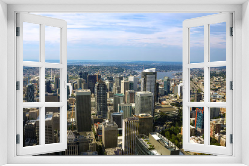 Fototapeta Naklejka Na Ścianę Okno 3D - Seattle, USA, August 31, 2018: View of downtown Seattle.