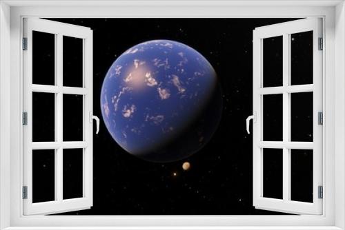 Fototapeta Naklejka Na Ścianę Okno 3D - Exoplanet 3D illustration Second Earth (Elements of this image furnished by NASA)