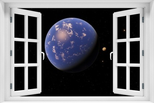 Fototapeta Naklejka Na Ścianę Okno 3D - Exoplanet 3D illustration Second Earth (Elements of this image furnished by NASA)