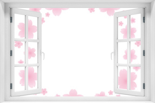 Fototapeta Naklejka Na Ścianę Okno 3D - 桜の花のフレーム