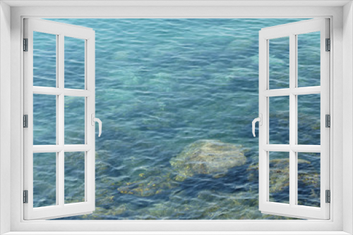 Fototapeta Naklejka Na Ścianę Okno 3D - sea water with stone outdoor