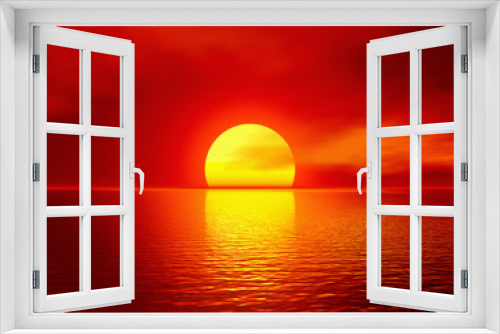 Fototapeta Naklejka Na Ścianę Okno 3D - scarlet sunset