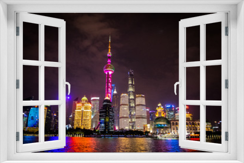 Fototapeta Naklejka Na Ścianę Okno 3D - Shanghai nightscape