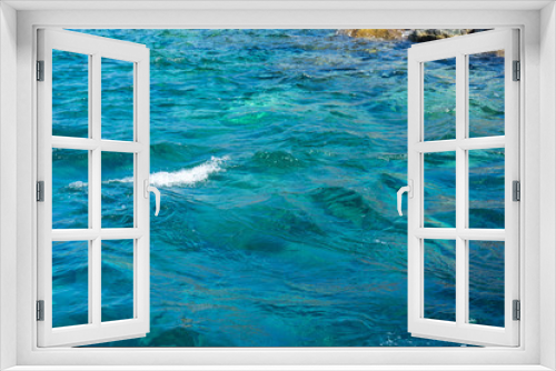 Fototapeta Naklejka Na Ścianę Okno 3D - Italy,Cinque Terre,Riomaggiore, a small wave in the ocean