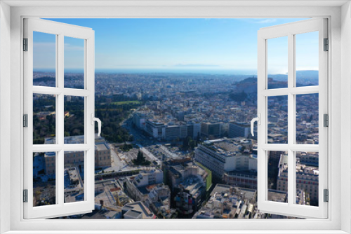Fototapeta Naklejka Na Ścianę Okno 3D - Aerial drone photo of Athens cityscape, Attica, Greece