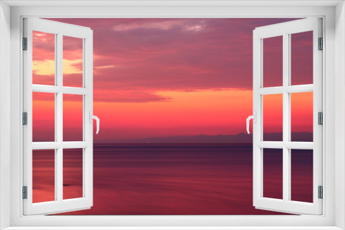 Fototapeta Naklejka Na Ścianę Okno 3D - Pink Sunrise By The Seaside