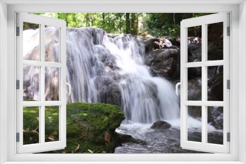 Fototapeta Naklejka Na Ścianę Okno 3D - waterfall .Landscape of waterfall in deep rain forest 