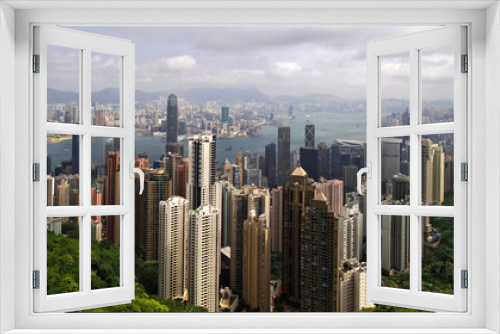 Fototapeta Naklejka Na Ścianę Okno 3D - Hong Kong depuis Victoria's Peak