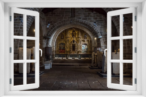 Fototapeta Naklejka Na Ścianę Okno 3D - Inside of Young Santa Maria Church in Noia