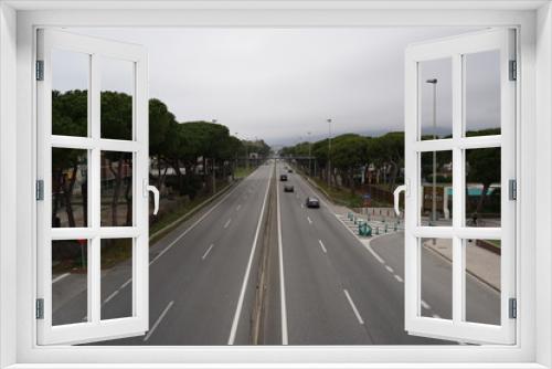 Fototapeta Naklejka Na Ścianę Okno 3D - Highway of Barcelona in Castelldefels. Spain. Aerial view
