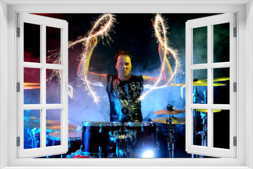 Fototapeta Naklejka Na Ścianę Okno 3D - The Drummer