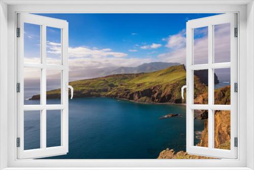 Fototapeta Naklejka Na Ścianę Okno 3D - Cliffs view on East coast of Madeira island. Ponta de Sao Lourenco. Portugal.