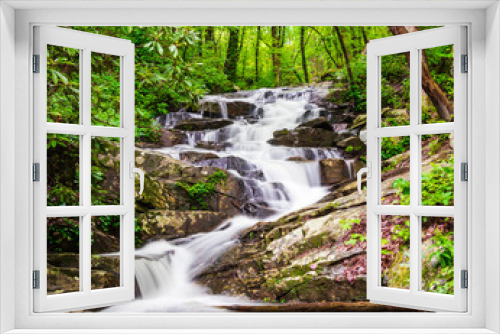 Fototapeta Naklejka Na Ścianę Okno 3D - waterfall in forest