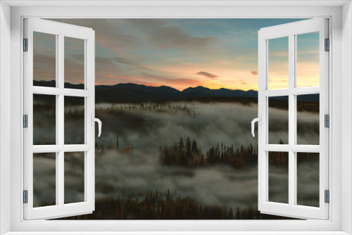 Fototapeta Naklejka Na Ścianę Okno 3D - Foggy Morning mist Yukon