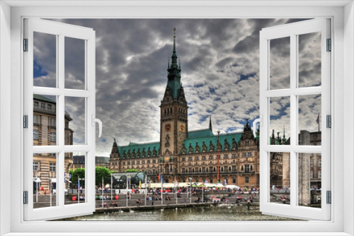 Fototapeta Naklejka Na Ścianę Okno 3D - Rathaus Hamburg