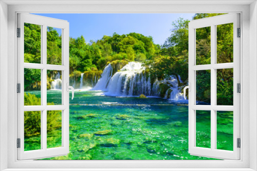 Fototapeta Naklejka Na Ścianę Okno 3D - Waterfalls Krka in National Park, Dalmatia, Croatia