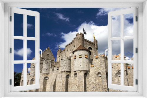 Fototapeta Naklejka Na Ścianę Okno 3D - Castle Gravensteen in Ghent Belgium