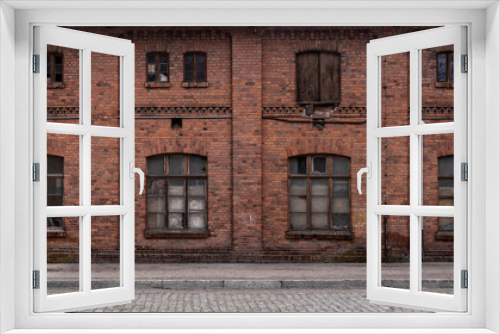 Fototapeta Naklejka Na Ścianę Okno 3D - Panoramic old, grunge urban/ industrial background with copy space