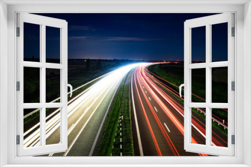 Fototapeta Naklejka Na Ścianę Okno 3D - ślady świetlne autostrady malowanie światłem