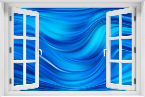 Blue Modern flow poster background. Abstract wavy color paint Liquid.