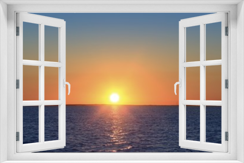 mediterranean sea sunset horizon orange sun