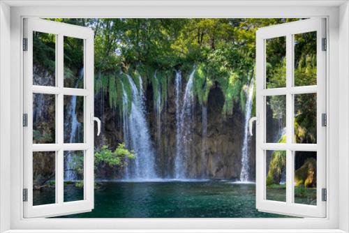 Fototapeta Naklejka Na Ścianę Okno 3D - Galovacki Buk waterfall, one of the largest waterfalls in Plitvice Lakes National Park, Croatia