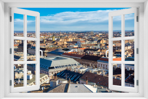 Fototapeta Naklejka Na Ścianę Okno 3D - High point view of Budapest cityscape. Budapest, Hungary