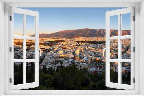 Fototapeta Naklejka Na Ścianę Okno 3D - Athens skyline at sunrise from Acropolis, Greece