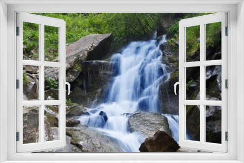Fototapeta Naklejka Na Ścianę Okno 3D - blue waterfall