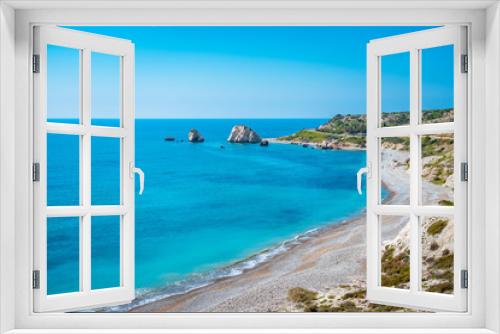 Fototapeta Naklejka Na Ścianę Okno 3D - Beautiful beach next to the Rock of the Greek, the birthplace of the goddess Aphrodite, Paphos, Cyprus