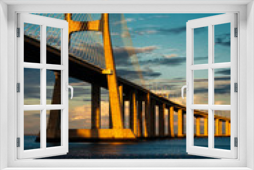 Fototapeta Naklejka Na Ścianę Okno 3D - Vasco da Gama beautiful bridge in Lisbon, Portugal