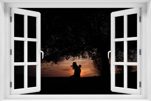 Fototapeta Naklejka Na Ścianę Okno 3D - silhouette of love