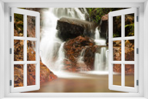 Fototapeta Naklejka Na Ścianę Okno 3D - waterfall in the forest, Huamachucp, Peru