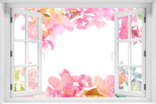 Fototapeta Naklejka Na Ścianę Okno 3D - Floral frame. Watecolor flowers. Wedding invitation floral design. Greeting card with delicate flowers. Floral birthday card. Vintage floral background. 