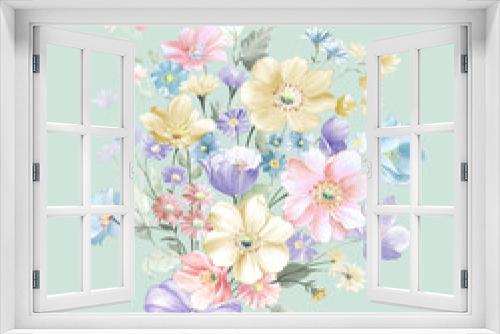 Fototapeta Naklejka Na Ścianę Okno 3D - Beautilful watercolor flowr
