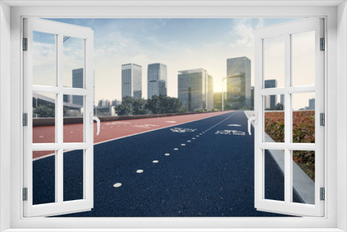 Fototapeta Naklejka Na Ścianę Okno 3D - Urban Road, Highway and Construction Skyline