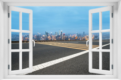 Fototapeta Naklejka Na Ścianę Okno 3D - Urban Road, Highway and Construction Skyline