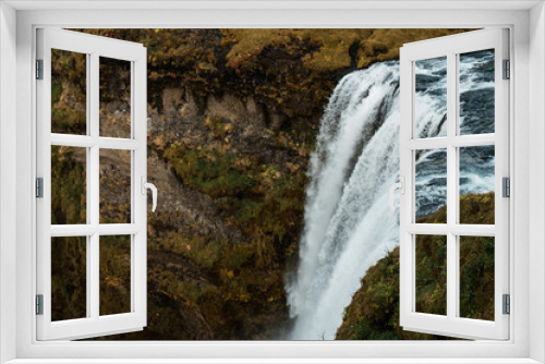 Fototapeta Naklejka Na Ścianę Okno 3D - picturesque waterfall, Iceland. Nordic nature