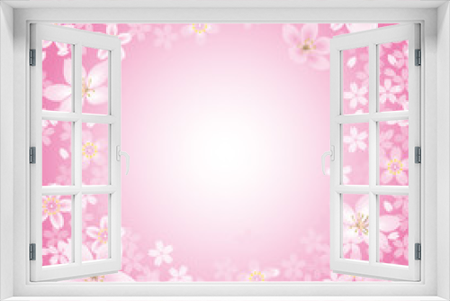 Fototapeta Naklejka Na Ścianę Okno 3D - Sakura frame background