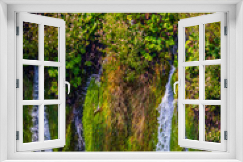 Fototapeta Naklejka Na Ścianę Okno 3D - Thin picturesque falls