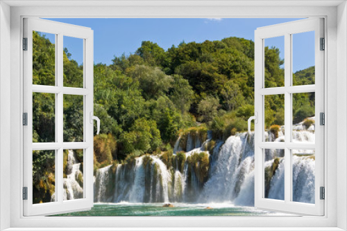 Fototapeta Naklejka Na Ścianę Okno 3D - Wasserfall, Nationalpark Krka, Kroatien