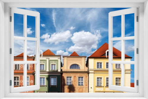 Fototapeta Naklejka Na Ścianę Okno 3D - Poznan Old Town colorful houses facades against the sky, Poland.