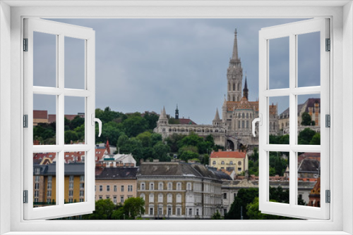 Exterior views of Matthias Catholic Church in Budapest Hungary