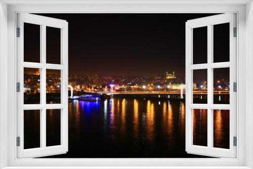 Fototapeta Naklejka Na Ścianę Okno 3D - night view in Turkey from Istanbul Karaköy. Galata Bridge Lights