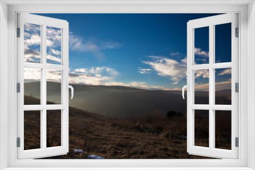 Fototapeta Naklejka Na Ścianę Okno 3D - Mountains of the North Caucasus, mountain tops in clouds. Wild nature