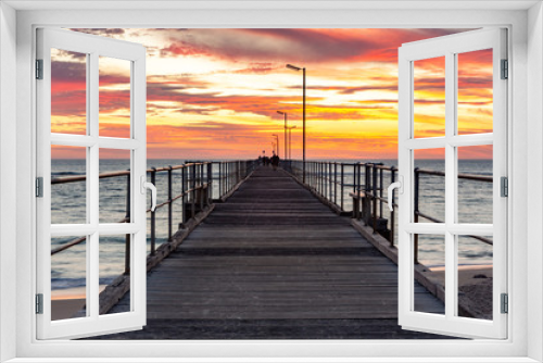 Fototapeta Naklejka Na Ścianę Okno 3D - A beautiful sunset at Port Noarlunga on the jetty at Port Noarlunga South Australia on 18th March 2019