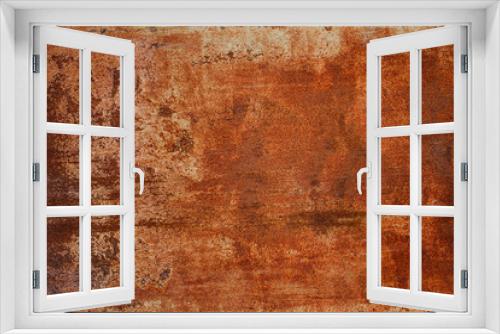 Fototapeta Naklejka Na Ścianę Okno 3D - Grunge rusted metal texture, rust and oxidized metal background. Old worn metallic iron panel.