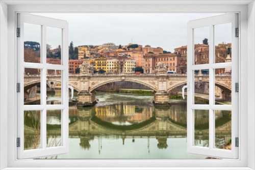 Fototapeta Naklejka Na Ścianę Okno 3D - Vittorio Emanuele famous bridge in Rome, Italy