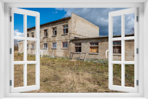 Fototapeta Naklejka Na Ścianę Okno 3D - abandoned military buildings in city of Skrunda in Latvia