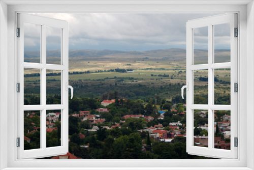 Fototapeta Naklejka Na Ścianę Okno 3D - View of the valley from a nearby mountain, La Cumbre, Cordoba, Argentina.